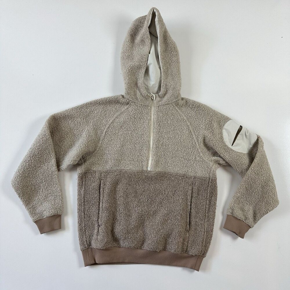 Outdoor Voices Oatmeal Amber MegaFleece 1/2 Zip Pullover Hoodie size XS